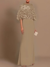 levne červená-Šaty Šaty Večerní Elegantní Šaty Svatební Host Formální Večerní Délka Po Podlahu Půl Rukáv Náhrdelník Duhové Šaty Podzimní Svatební Recepce s Plisováním