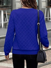economico Felpe e Sweatshirt Texturizzati-Per donna Felpa con texture Felpe Felpe con cerniera Semplice Streetwear Casual Comodo Manica Lunga Collo Alto Top Regolari Streetwear Ferie Uscire Zip a un quarto Bianco Primavera Autunno