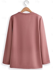 abordables Humour et Citations Tops-Femmes Sweatshirt Pull Graphique Lettre Chaud Occasionnel Flou manche longue Col ras du cou Col rond Hauts Réguliers Rue Occasionnel Rose Claire Noir Gris foncé Bleu Printemps Automne Hiver