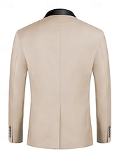 preiswerte Herren Klassische Blazer-Herren Set Anzüge Anzugweste Geschäft Cocktailparty Hochzeitsfeier 3 Stück Mode Lässig Frühling Herbst Polyester Farbblock Tasche Knöpfe Bequem Einreihig Blazer Schwarz Weiß Burgunderrot Königliches