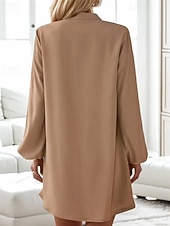 ieftine Rochie simplă-Pentru femei Rochie Mini Rochie casual Modă Clasic Modern În aer liber Vacanță Concediu Fit regulat Simplu Manșon Lung În V Negru Roșu-aprins Maro Trifoi Vară