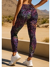 cheap Yoga Leggings &amp; Tights-Women's pilates leggings fitness pants Gym Leggings Pockets Stamp Duty Side Pockets Pilates Gym Gym Workout Pants Tights Leggings Graphic Abstract Graffiti Black Sports Activewear Stretchy Tight Fit
