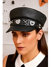 abordables Accessoires d&#039;Halloween-Femmes Beret Tissu en polyester faux cuir Punk ancien Style Gothique Automne Hiver Toutes saisons