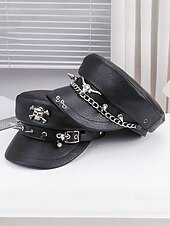 abordables Accessoires d&#039;Halloween-Femmes Beret Tissu en polyester faux cuir Punk ancien Style Gothique Automne Hiver Toutes saisons