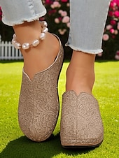 preiswerte Clogs &amp; Pantoletten für Damen-Damen-Slipper aus Kunstleder – atmungsaktive Komfort-Clogs mit Spitzenmuster für Gartenarbeit, Hauskleidung und Freizeitoutfits