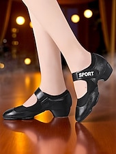 baratos Sapatos de Jazz-Sapatos de dança jazz femininos com sola dividida vermelha e preta - tênis de performance confortáveis e antiderrapantes para prática de dança latina, moderna e de salão