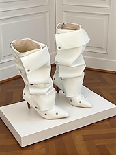 levne Slouch Boots-Dámské hnědé semišové kozačky nad kolena s odnímatelnou přední ozdobou a multistylem - módní obuv na vysokém podpatku pro moderní městské outfity