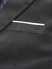 levne Pánské klasické blejzry-Pánské Blejzr Obchod Koktejlový večírek Svatebnívečírek Módní Na běžné nošení Jaro Podzim Polyester Bez vzoru Kapsy Knoflíky Pohodlné Jednořadé Blejzr Černá