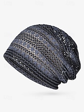 abordables Chapeaux pour femmes-Bonnet ample en tricot de dentelle pour femme – bonnet en polyester léger et respirant pour le printemps, l&#039;automne, les promenades en plein air et les tenues décontractées quotidiennes