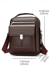 economico Borselli da uomo-borsa a tracolla da uomo in similpelle effetto ciottolo – borsa a tracolla vintage business-casual, multitasche, tracolla regolabile per lavoro, viaggi e spostamenti quotidiani