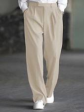 economico Sciolto-Per uomo Pantaloni Eleganti Pantaloni Chinos Tasca Elastico in vita Semplice Comodità Formale Feste Lavoro Moda Stile Classico Nero Cachi Micro-elastico