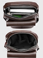 economico Borselli da uomo-borsa a tracolla da uomo in similpelle effetto ciottolo – borsa a tracolla vintage business-casual, multitasche, tracolla regolabile per lavoro, viaggi e spostamenti quotidiani