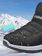 economico Stivali di neve e inverno-scarpe da ginnastica invernali da donna in caldo pile foderato color bordeaux – racchette da neve impermeabili e antiscivolo per passeggiate all&#039;aperto e clima freddo