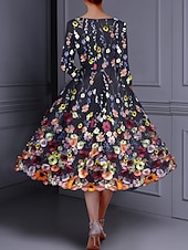 abordables Robes de cocktail-Ligne A Robes de Cocktail Élégant Robe de soirée Formel Mariage Longueur cheville Demi Manches Col ras du cou Poche Satin Dos nu avec Appliques 2025