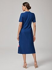 baratos Vestidos Florais-vestido longo elástico com estampa de flamingo