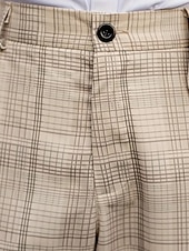 preiswerte Fackel-Herren Anzughose Hose Chinos Tasche Knöpfe Karomuster Komfort Formell Party Arbeit Mode Klassicher Stil Khaki Mikroelastisch