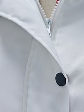 levne aktivní bunda-Dámské Mikina s kapucí Nepromokavé bundy a pláště do deště Zahřívací Pohodlné Zip Kapsy Knoflíky Módní Bez vzoru ulice Dovolená Zip Standardní Kapuce Běžný Dlouhý rukáv Svrchní oděvy Bílá Žlut
