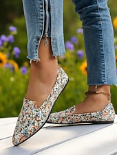 abordables Chaussures sans lacet et mocassins femme-Chaussures plates rouges à bout pointu pour femmes – mocassins élégants à enfiler pour Noël, les fêtes et les tenues décontractées du quotidien