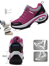 Χαμηλού Κόστους Γυναικεία Sneakers-Γυναικεία αθλητικά παπούτσια με αερόσολα – αθλητικά παπούτσια εξωτερικού χώρου με κορδόνια για πεζοπορία και καθημερινή χρήση