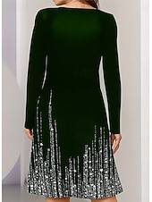 preiswerte Kunst &amp; Design Kleid-Damen Minikleid T-Shirt-Kleid A Linie Kleid Urlaub Lässig Täglich Date Normale Passform Ombre Grafik Abstrakt Langarm Rundhalsausschnitt Schwarz Blau Grün Frühling Herbst Winter