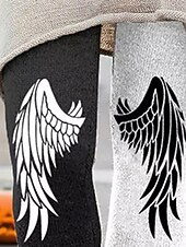 billiga Halloween Bottoms-Dam Byxor Damasker Mysiga leggings Streetwear Ledigt Fullängd Hög midjaPantsHalloween Färgblock Grafiska tryck Elastisk midja Mönster Mateial som andas Bekväm Elastisk Semester Gata Dagliga kläder