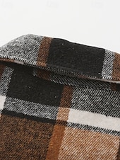 economico Giubbotti Casual-Per uomo Giacca Camicia Giacca Casual Vacanza Quotidiano Calore Termico Tasca Primavera Autunno Plaid Moda Classico Bavero Regolare Grigio scuro Giallo Arancione Grigio chiaro Rosé Giacca