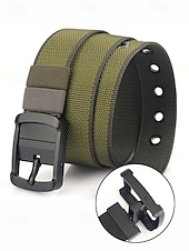 abordables Ceintures pour hommes-Ceinture tactique réversible en nylon pour homme avec boucle de réglage rotative - sangle de style militaire durable pour l&#039;extérieur, le travail et les vêtements décontractés
