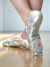 baratos Sapatos de Aulas de Dança-sapatilhas femininas douradas metálicas com tiras elásticas cruzadas - sapatos de dança profissionais