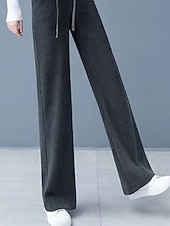 halpa Suorat Housut-Naisten Vakosamettihousut Housut Suora Katutyyli Vapaa-aika Täyspitkä Luonnollinen Tavallinen Joustava kiristysnauhan suunnittelu Mukava Katu Pyhäpäivä Viikonloppu Tumma harmaa Musta Khaki Syksy