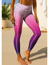 preiswerte Yoga Leggings &amp; Strumpfhosen-Damen Unisex Pilates-Leggings Fitnesshose Trainingsleggings Taschen Stempelsteuer Seitentaschen Pilates Fitnessstudio Fitnesstraining Hosen Strumpfhosen Leggings Grafik Farbverläufe Amethyst Sport
