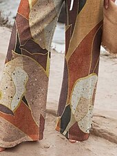preiswerte weites Bein und hohe Taille-Damen Weites Bein Hosen Hose Urlaub Lässig Lang Hohe Taille Farbblock Elastischer Bund Drucken Hoher Schnitt Atmungsaktivität Weich Mikroelastisch Urlaub Straße Alltagskleidung Khaki Frühling Herbst