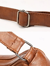 abordables Sacs à bandoulière-Sac à bandoulière en similicuir pour femme – Sac à main vintage multi-poches pour le travail, les voyages et le quotidien