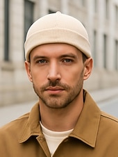 levne Pánské klobouky-Pánská manšestrová kšiltovka Docker s nastavitelným páskem – stylová žebrovaná pletená čepice pro každodenní nošení, outdoorové aktivity a street módu