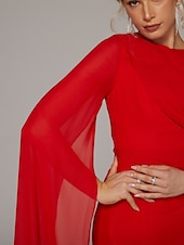 olcso KÉK-Fazonú esti ruha elegáns ruha formális őszi lágy  ecsetvonós vonalú ujjatlan cseppnyakú sifon tollal redőkkel sliccel