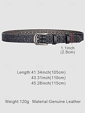 abordables Ceinture pour femme-Ceinture en cuir véritable pour femme – motif floral vintage sculpté avec boucle en métal, accessoire de taille rétro pour jeans, robes et tenues décontractées