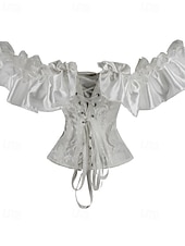 Χαμηλού Κόστους Κορσέδες-Γυναικεία Κορσέδες Shapewear Μέσης Cincher Διαμορφωτικός Ρουχισμός Σέξι κορσέ Σέξι Γλυκός Μονόχρωμες Σουρωτά Εξώπλατο Διακοπές Δρόμος Ημερομηνία Αμάνικο Κορσές Μαύρο Λευκό Μπεζ Άνοιξη Φθινόπωρο