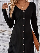 abordables Robes pull-Femmes Mini Robe Robe Décontractée Élégant Mode Moderne Extérieur Quotidien Sortir Coupe régulière Uni manche longue Col ras du cou Noir Printemps Automne