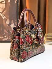 זול תיקי יד-תיק יד וינטג' לנשים מעור דמוי עור עם עיצוב פרחוני מובלט - תיק כתף רטרו אלגנטי לנשים, חתונות, מסיבות ואירועים רשמיים