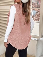 abordables Vestes Sherpa-Femmes Veste en Polaire Veste Décontractée Chaud Confortable Avec Poches Boutons Mode Extérieur Uni Sortir Week-end Simple Boutonnage Régulier Revers Coupe régulière manche longue Vêtements