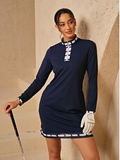 Naisten golf mekko Laivaston sininen Pitkähihainen Hameet Naisten Golfasut Vaatteet Asut Vaatteet halpa Golf Mekot-Naisten golf mekko Laivaston sininen Pitkähihainen Hameet Naisten Golfasut Vaatteet Asut Vaatteet