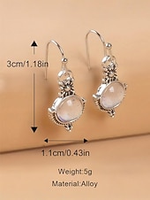 Недорогие Женская серьга-Женские серьги-подвески из лунного камня с винтажным серебряным дизайном, элегантные украшения в стиле бохо для вечеринок, свадеб и повседневной носки