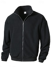 economico Giubbotti Casual-Per uomo Giacca Invernale Giacca in Pile Giacca Casual Vacanza Quotidiano Calore Termico Tasca Pile Autunno Inverno Semplice Moda Streetwear Collo alla coreana Regolare Nero Cachi Verde militare