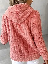economico Felpe Pelosi-Per donna Giacca in Pile Cappotto Giacca con Cappuccio Caldo Confortevole Cerniera Tasca Moda Moderno Casual Semplice Uscire Weekend Cerniera Regolare Con Cappuccio Vestibilità regolare Manica Lunga