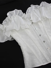 Χαμηλού Κόστους Κορσέδες-Γυναικεία Κορσέδες Shapewear Μέσης Cincher Διαμορφωτικός Ρουχισμός Σέξι κορσέ Σέξι Γλυκός Μονόχρωμες Σουρωτά Εξώπλατο Διακοπές Δρόμος Ημερομηνία Αμάνικο Κορσές Μαύρο Λευκό Μπεζ Άνοιξη Φθινόπωρο