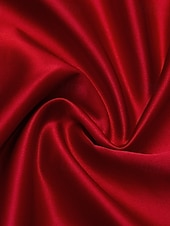 abordables Vestidos de Noche en A-Vestido de Noche A-Line Rojo Elegante Formal Vestido Formal de Boda Largo de Piso de Manga Larga Cuello Redondo de Saten Elástico con Flor en el Hombro
