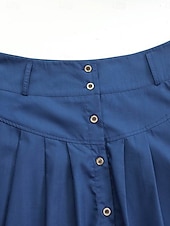 ieftine Fuste casual-Pentru femei Fustă Linie A Modă Casual Maxi Talie Înaltă Fuste Simplu Buzunar Micro-elastic Stradă Zilnic Negru Roșu-aprins Albastru regal Primăvară Poliester