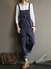 女性用 標準 全体 活発的 純色 ノースリーブ ポケット バケーション 日常 レギュラー ブラック ネイビーブルー ネービーブルー 春 お買い得  オーバーオール-女性用 標準 全体 活発的 純色 ノースリーブ ポケット バケーション 日常 レギュラー ブラック ネイビーブルー ネービーブルー 春