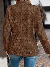 billiga Blazers och kostymer-Dam Kavaj Bekväm Mönster Elegant Mode Utomhus Blomma Utekväll Ledigt / vardag Helgen Cardigan Normal Kavajslag Normal Långärmad Ytterkläder Svart Rubinrött Blå Vår Höst