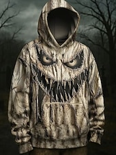 Halloween Men's Graphic Blood Splatter Letter Hoodie Fashion Daily Hooded Vacation Party Streetwear Beige Printing Fall Winter Designer4