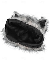 Недорогие Аксессуары на Хэллоуин-мужская шапка с волчьими ушками на Хэллоуин – пушистая полиэстеровая плюшевая шапка для костюмированной вечеринки, вечеринки и зимнего ношения